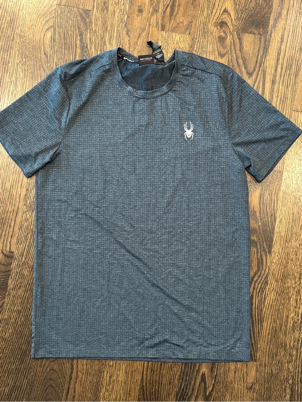 Spyder Men's Blue Heather Performance Tee, medium NWOT